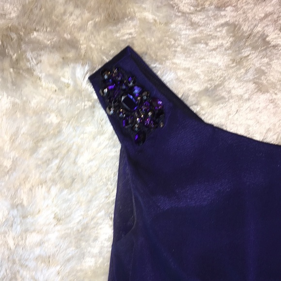 Xscape Midnight blue One shoulder cocktail dress - Picture 3 of 6